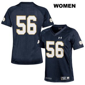 Notre Dame Fighting Irish Women's John Dirksen #56 Navy Under Armour No Name Authentic Stitched College NCAA Football Jersey PVS4899ZM
